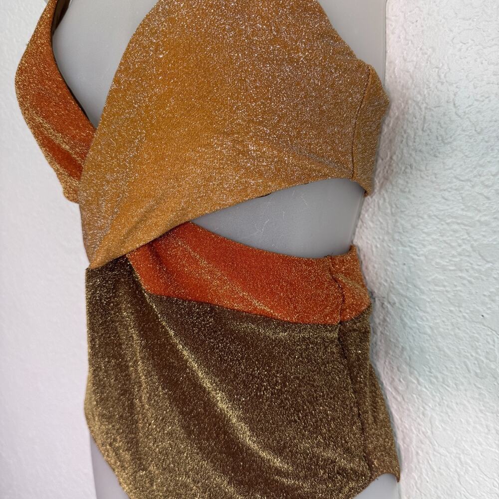Its Now Cool Swimsuit Womens Medium Riot One Piece Metallic Shimmer Free People - Picture 5 of 8